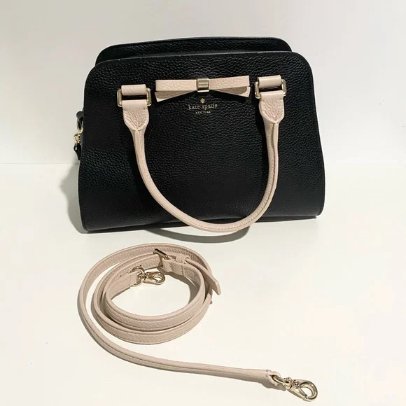 Kate Spade Sawyer Henderson Street Black Satchel Crossbody Bow cons - Picture 7 of 14